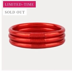 NWT Budhagirl Crimson Red All Weather Bangles Set of 3 XL